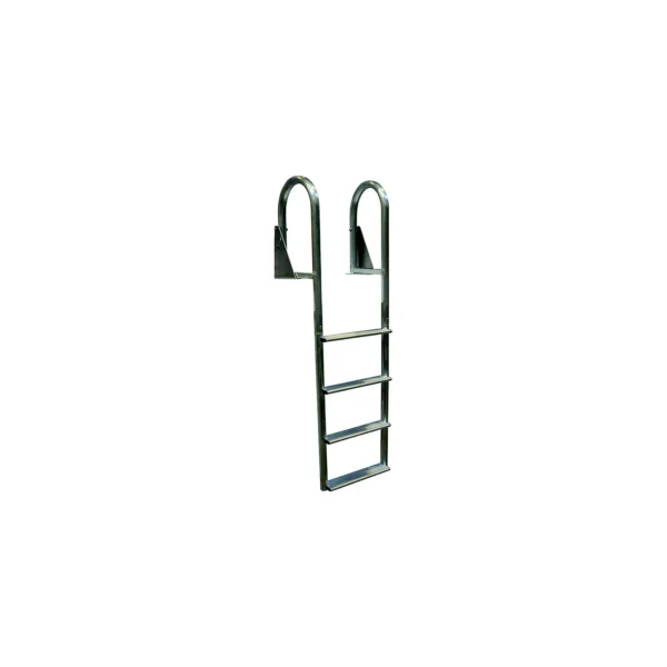 Dock Edge DE2125F Aluminum Flip Up Wide Step Ladder, 5-Step