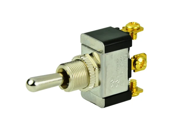 BEP SPDT Chrome Plated Toggle Switch - (ON)/OFF/(ON)