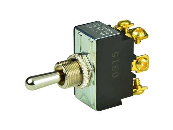 BEP DPDT Chrome Plated Toggle Switch - (ON)/OFF/(ON)