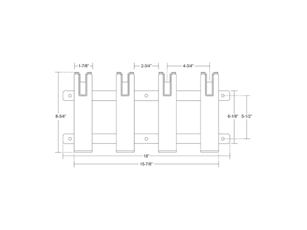 TACO Aluminum/Poly 4-Rod Rack Holder - Image 2