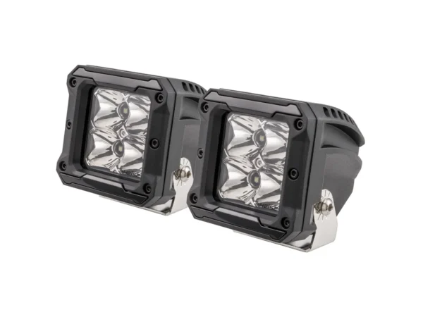 HEISE 4 LED Cube Light w/Harness - Spot Beam- 3" - 2 Pack