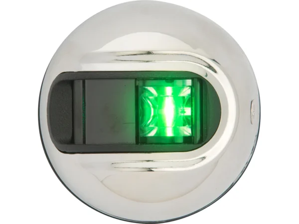 Attwood LightArmor Vertical Surface Mount Navigation Light - Starboard (Green) - Stainless Steel - 2NM