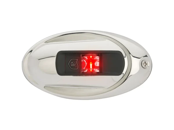 Attwood LightArmor Vertical Surface Mount Navigation Light - Oval - Port (red) - Stainless Steel - 2NM