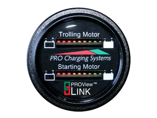 Dual Pro Battery Fuel Gauge - Marine Dual Read Battery Monitor - 12V System - 15' Battery Cable