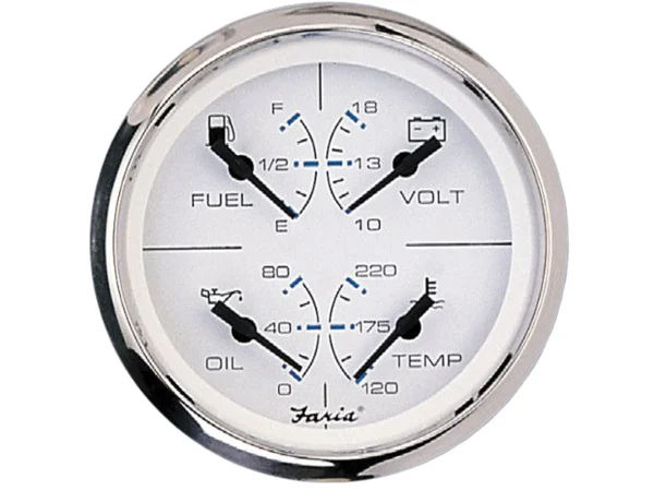 Faria Chesapeake White SS 4" Multifunction Gauge