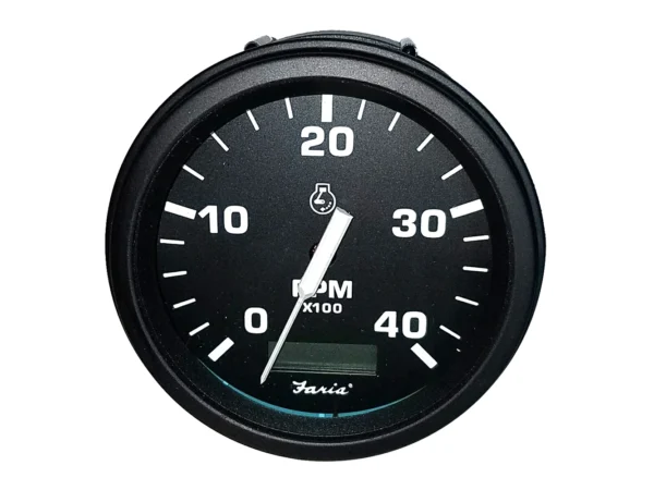 Faria Tachometer Heavy-Duty Tachometer w/Hourmeter (4000 RPM) (Diesel) (Mech Takeoff & Var Ratio Alt) - Black