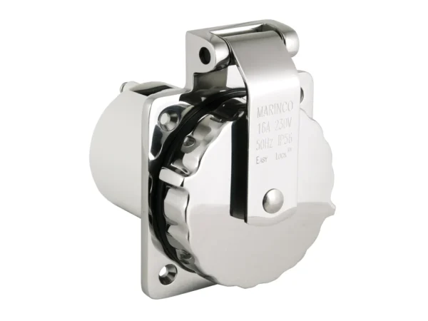 Marinco 16A 230V Easy Lock 316 Stainless Steel Inlet