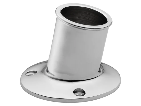 Whitecap Top-Mounted Flag Pole Socket - CP/Brass - 1-1/4" ID