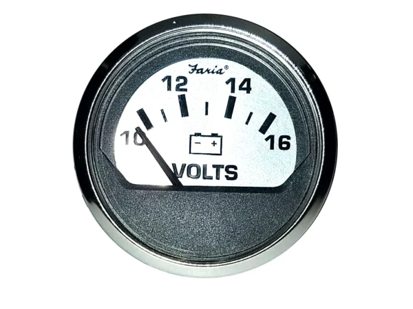 Faria Spun Silver 2" Voltmeter