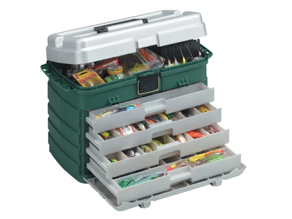 Plano 4-Drawer Tackle Box - Green Metallic/Silver - Image 2