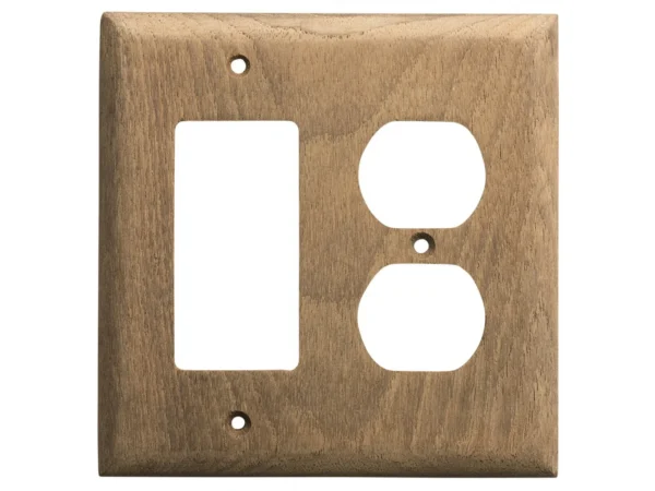 Whitecap Teak Rocker Switch/Duplex Receptacle Cover Plate