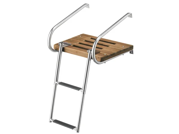 Whitecap Teak Swim Platform w/2-Step Telescoping Ladder f/Boats w/Inboard/Outboard Motors