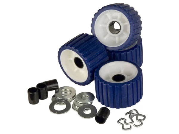 C.E. Smith Ribbed Roller Replacement Kit - 4-Pack - Blue