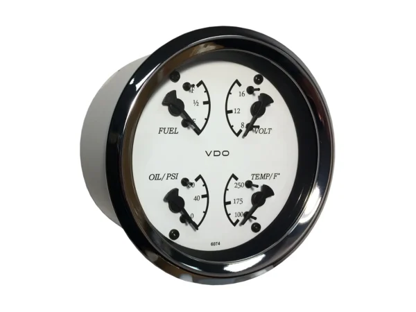 VDO Cockpit Marine 85mm (3-3/8") 4 in 1 Gauge - White Dial/Bezel