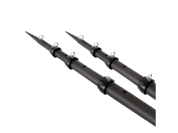 Tigress XD 3k Carbon Fiber Telescoping Outrigger Poles - 18 feet - Matte Black/ Black - Pair