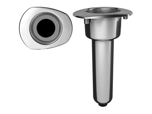 Mate Series Elite Screwless Stainless Steel 0° Rod & Cup Holder - Drain - Oval Top