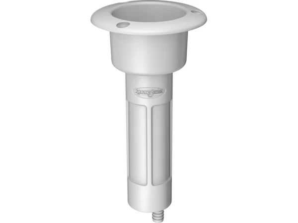 Mate Series Plastic 0° Rod & Cup Holder - Drain - Round Top - White