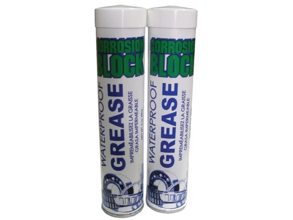 Corrosion Block High Performance Waterproof Grease - (2) 3oz Cartridges - Non-Hazmat, Non-Flammable & Non-Toxic