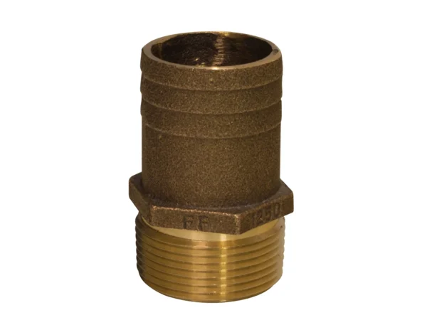 GROCO 1/2" NPT x 3/4" Bronze Full Flow Pipe to Hose Straight Fitting