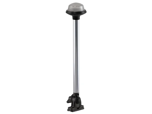 Perko Fold Down All-Round Frosted Globe Pole Light - Vertical Mount - White