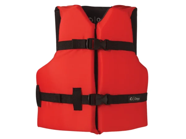 Onyx Nylon General Purpose Life Jacket - Youth 50-90lbs - Red