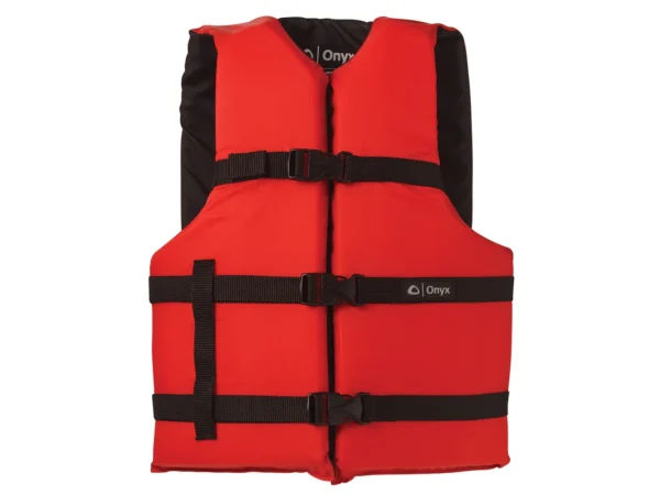 Onyx Nylon General Purpose Life Jacket - Adult Universal - Red