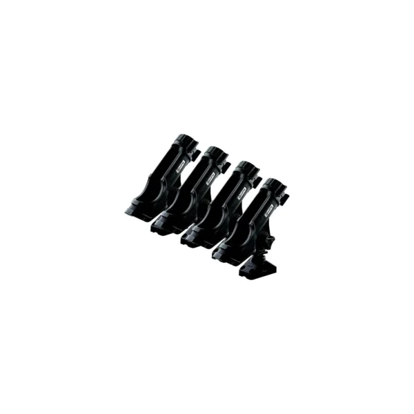 Scotty 230BKQUAD Powerlock Rod Holder w/#241 Side/Deck Mount, Black, 4 pack