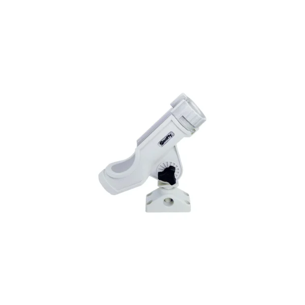 Scotty 230WH Powerlock Rod Holder w/#241 Side/Deck Mount, White