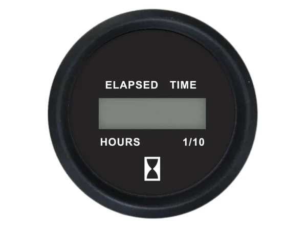 Faria Euro Black 2" Digital Hourmeter Gauge