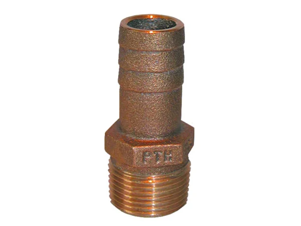 GROCO 1/2" NPT x 1/2" ID Bronze Pipe to Hose Straight Fitting