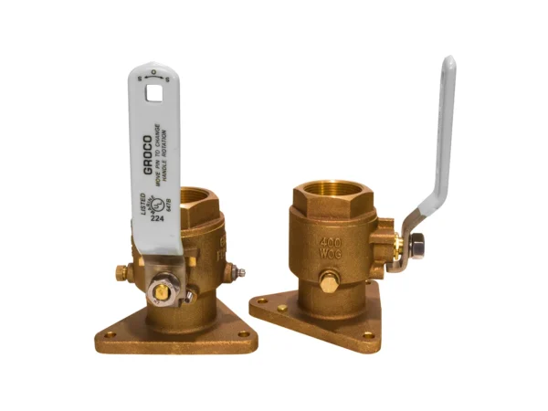 GROCO 1-1/2" Bronze Tri-Flanged Ball Valve/Seacock