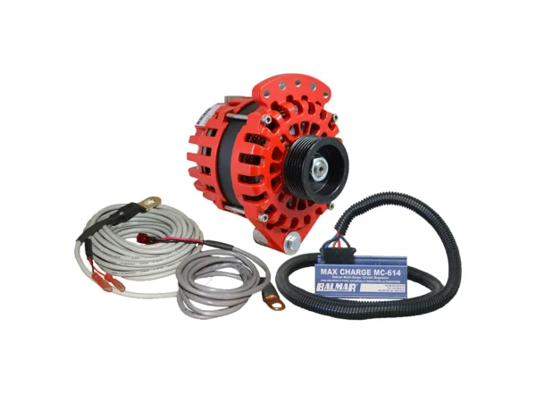 Balmar Alternator 1-2" Single Foot K6 Serpentine Pulley Regulator & Temp Sensor - 170A Kit - 12V