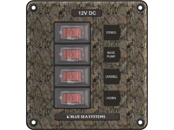 Blue Sea 4323 Circuit Breaker Switch Panel 4 Position - Camo