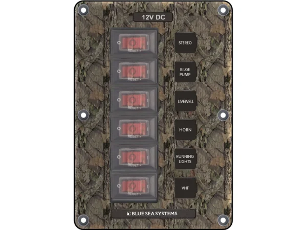 Blue Sea 4325 Circuit Breaker Switch Panel 6 Position - Camo