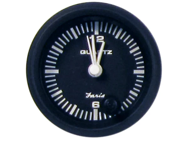 Faria Euro Black 2" Clock - Quartz (Analog)