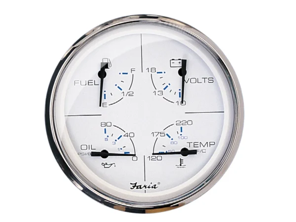 Faria Chesapeake White SS 5" Multifunction Gauge