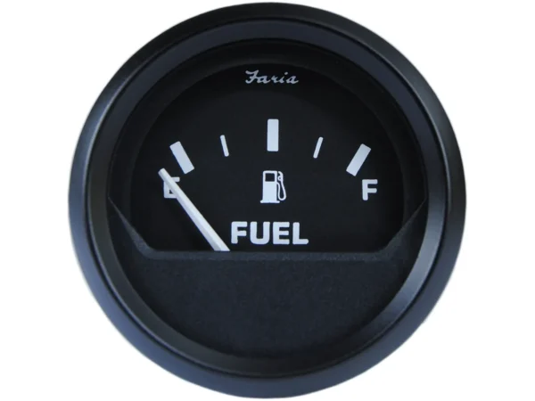 Faria Euro Black 2" Fuel Level Gauge - Metric