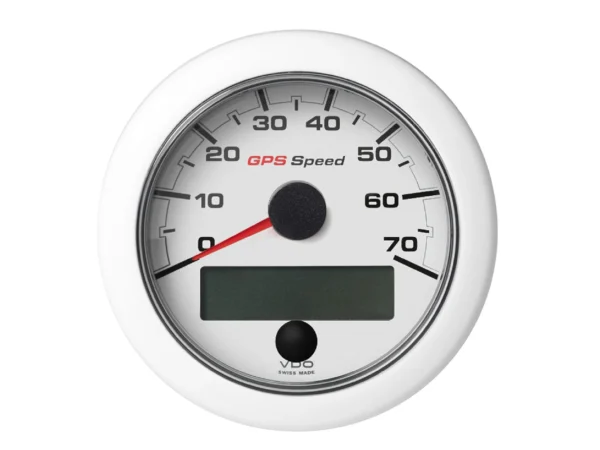 Veratron 3-3/8" (85mm) OceanLink® GPS Speedometer (0-70 KN/MPH/KMH) - White Dial & Bezel