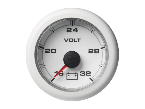 Veratron 52MM (2-1/16") OceanLink Battery Voltage Gauge - 16 to 32V - White Dial & Bezel