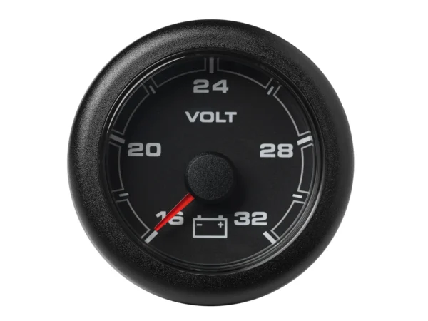 Veratron 52MM (2-1/16") OceanLink Battery Voltage Gauge - 16 to 32V - Black Dial & Bezel