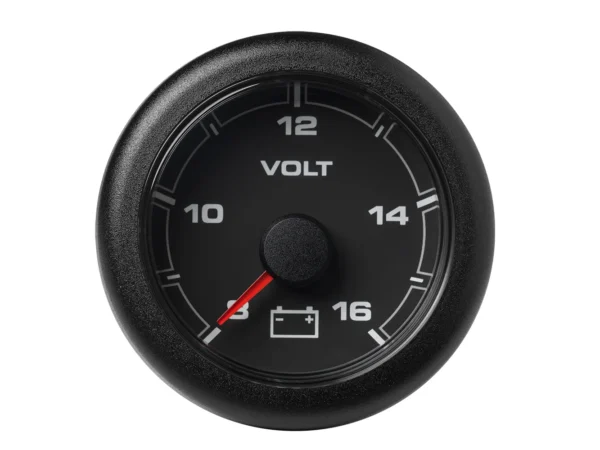 Veratron 52MM (2-1/16") OceanLink Battery Voltage Gauge - 8 to 16 V - Black Dial & Bezel