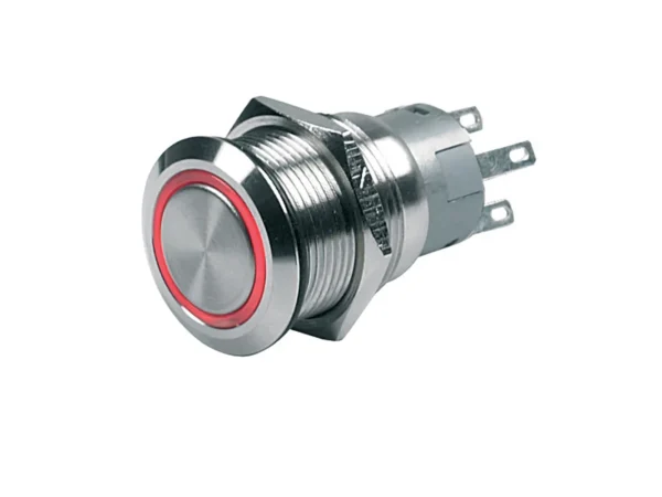 BEP Push-Button Switch 12V Momentary On/Off - Red LED