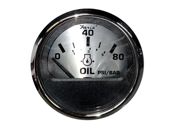 Faria Spun Silver 2" Oil Pressure Gauge