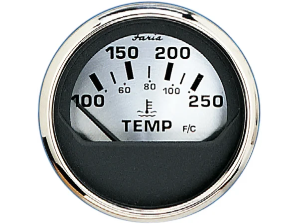 Faria Spun Silver 2" Water Temp Gauge