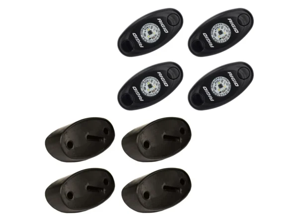 RIGID Industries A-Series Rock Light Kit - 4 Cool White Lights - Black