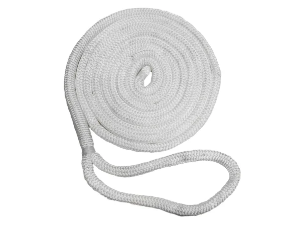 New England Ropes 3/8" Double Braid Dock Line - White - 15'