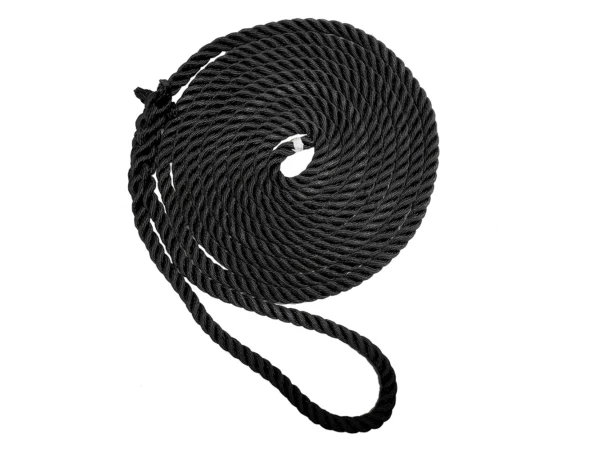 New England Ropes 5/8" Premium 3-Strand Dock Line - Black - 35'