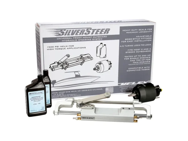 Uflex SilverSteer™ Front Mount Outboard Hydraulic Steering System w/ UC130-SVS-1 Cylinder