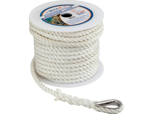 Sea-Dog Twisted Anchor Line 3/8" x 60' - White