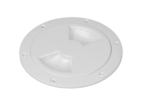 Sea-Dog Smooth Quarter Turn Deck Plate - White - 4"